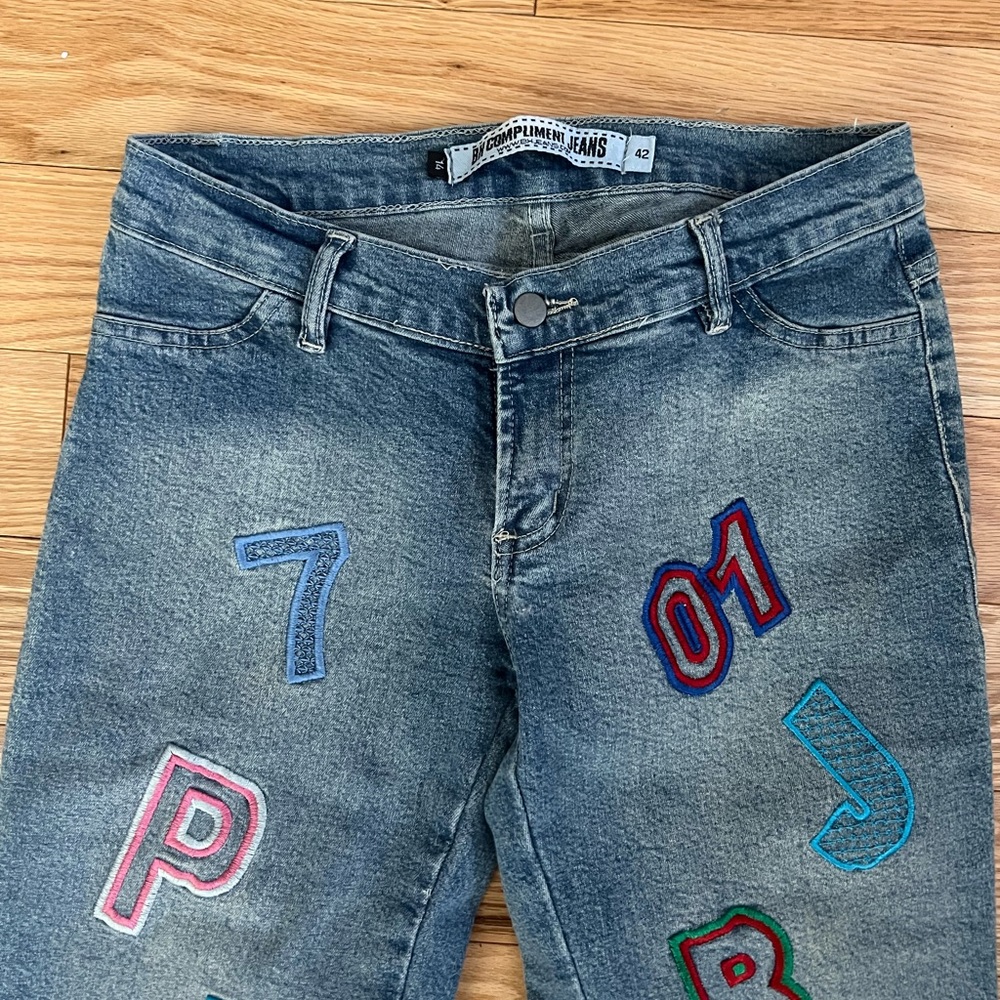 🦋VINTAGE y2k Patchwork Low Rise Jeans
